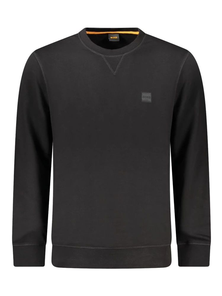 Black Cotton Men Sweater