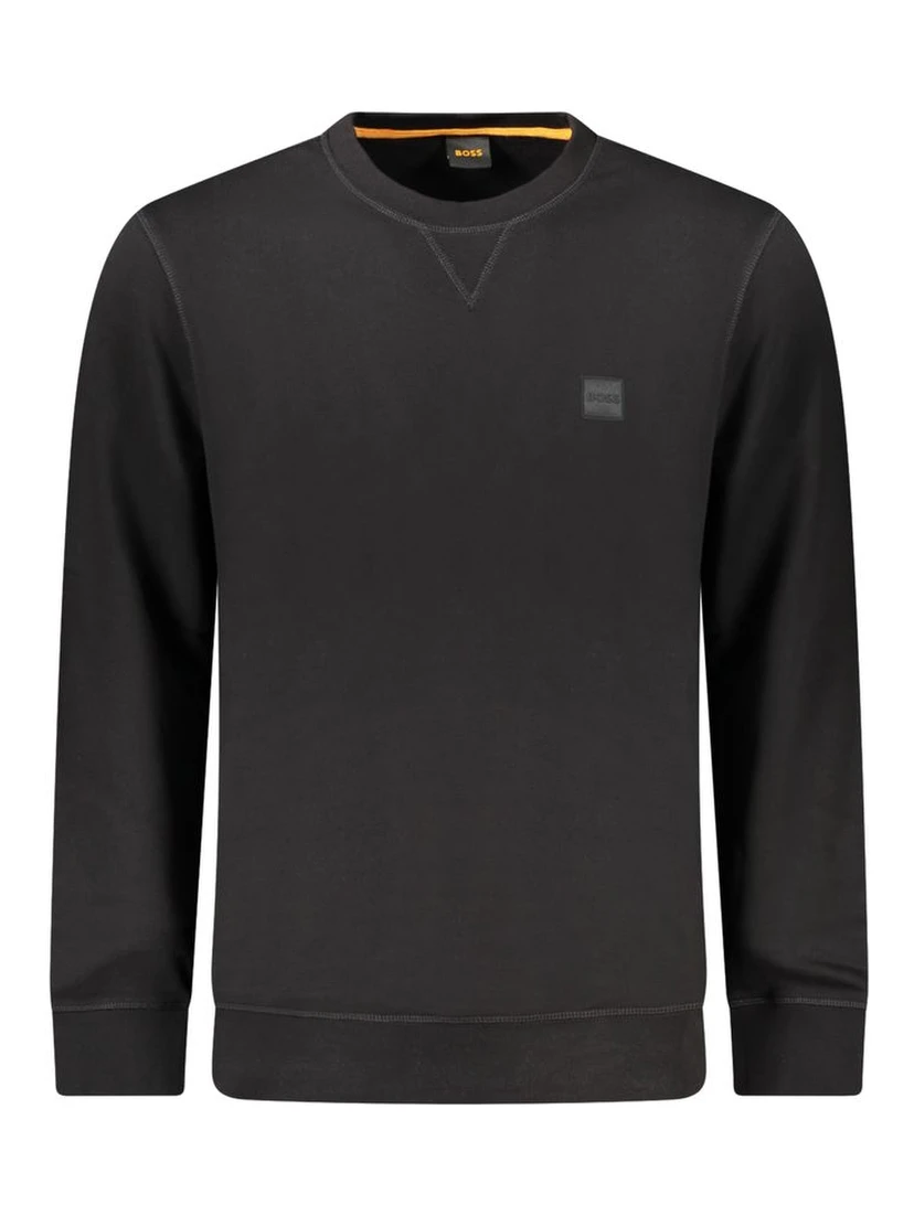 Black Cotton Men Sweater