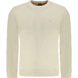 Beige Cotton Men Sweater