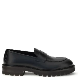 Black Rubber Slip-On Loafers