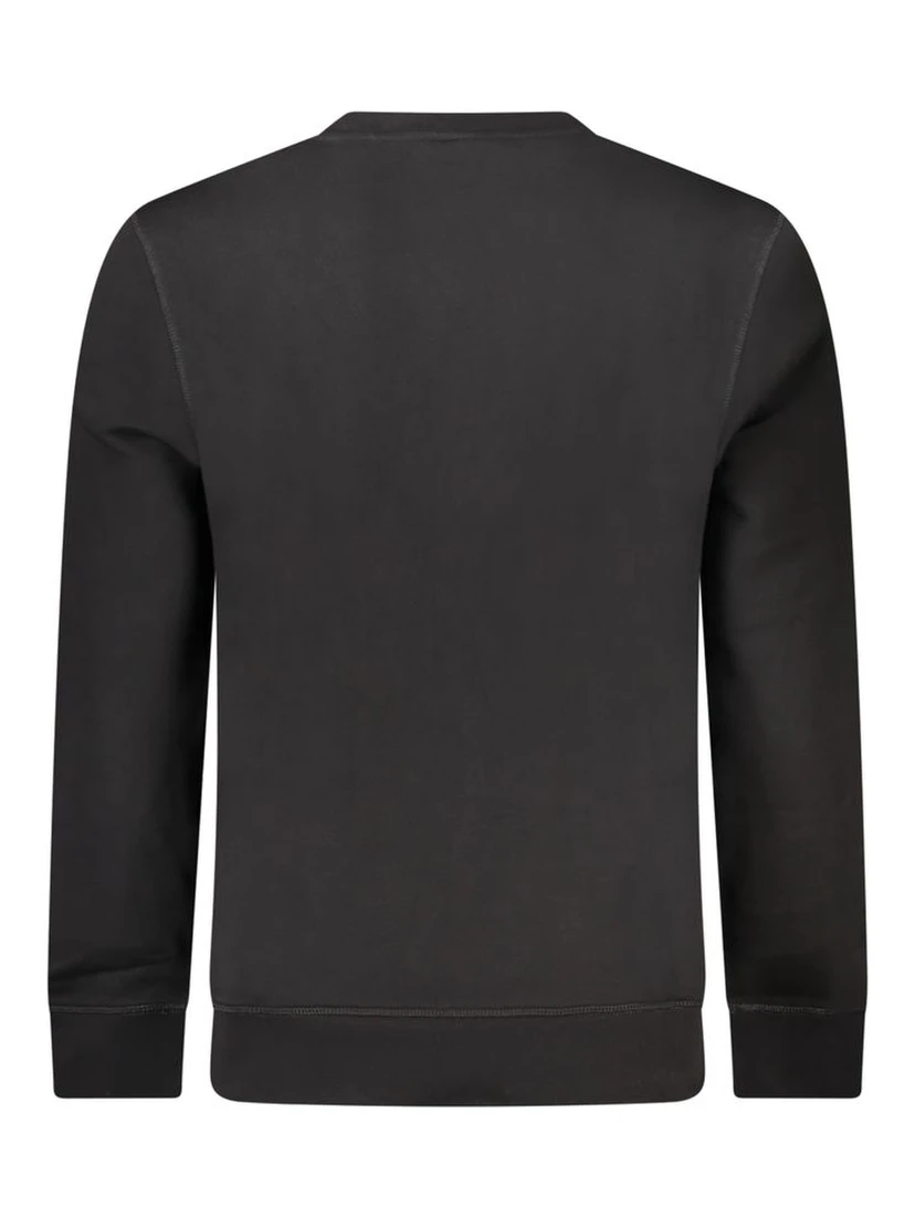 Black Cotton Men Sweater