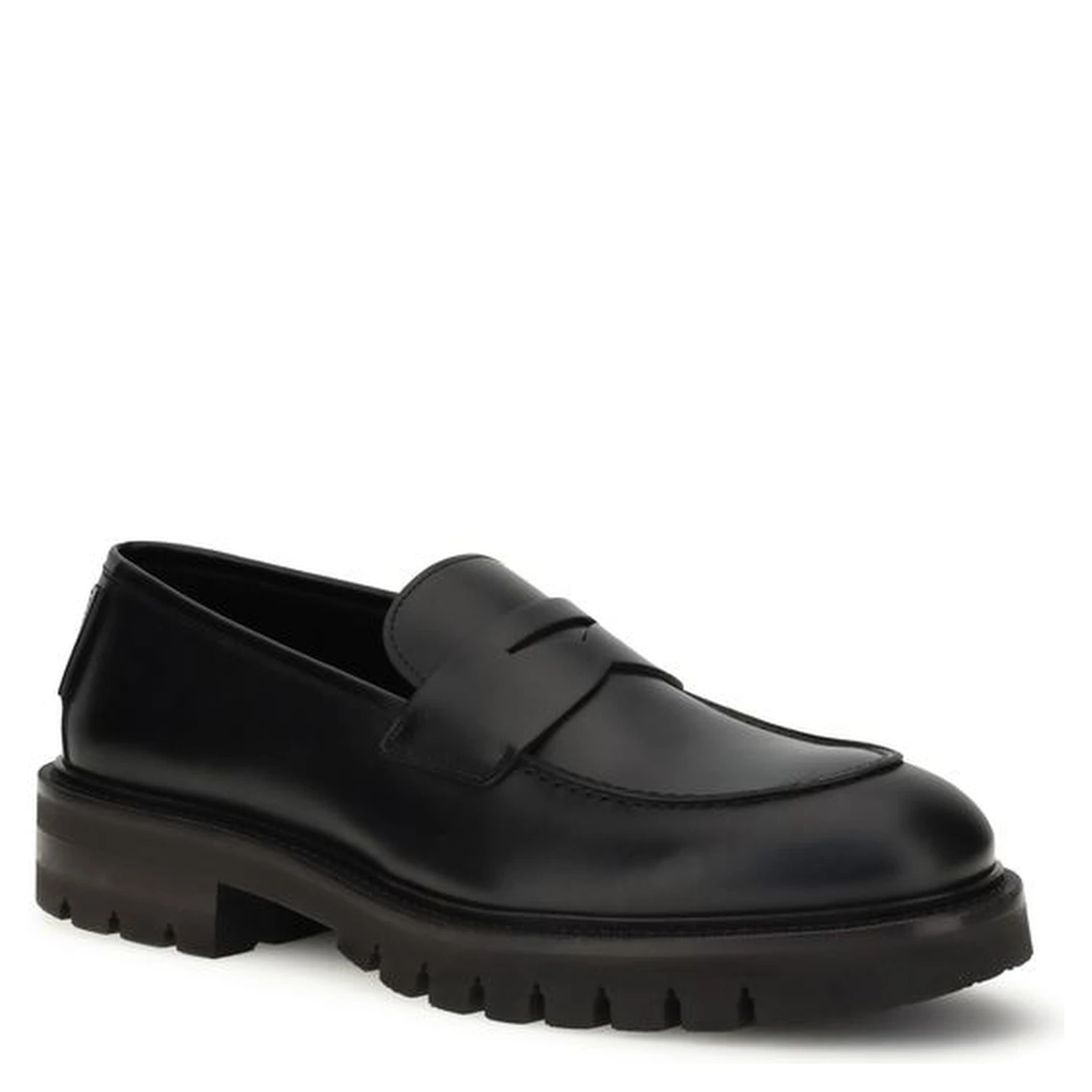 Black Rubber Slip-On Loafers