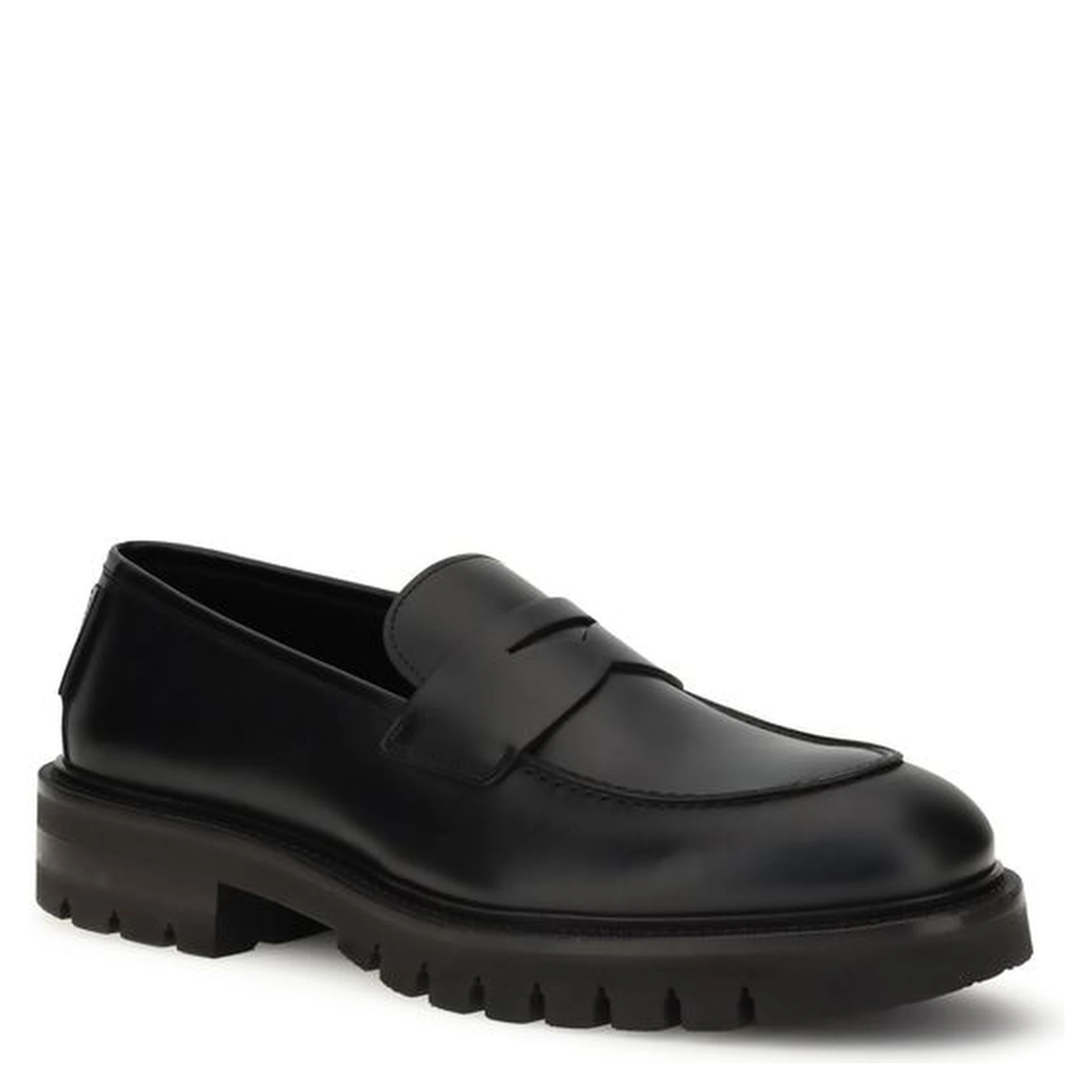 Black Rubber Slip-On Loafers