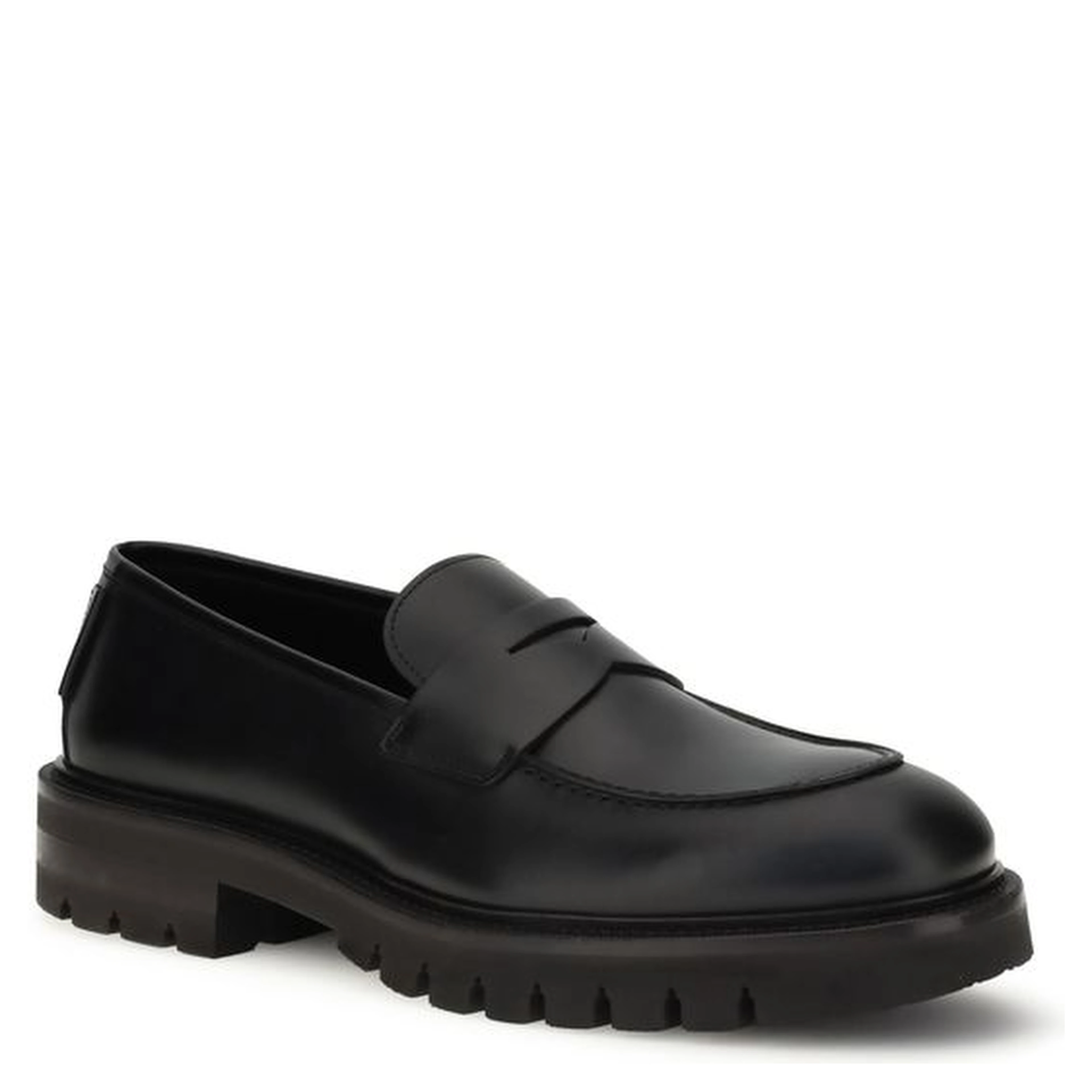 Black Rubber Slip-On Loafers
