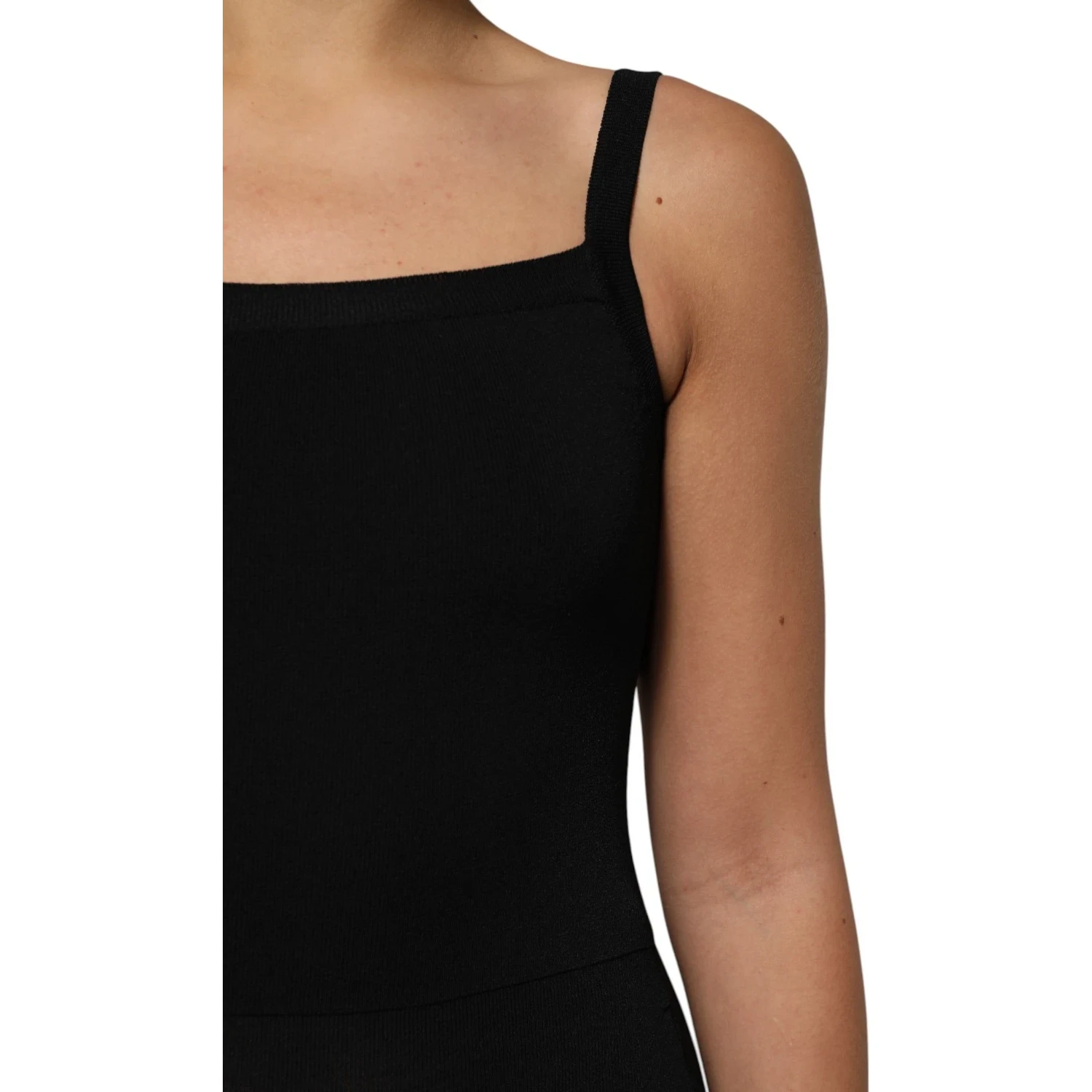 Black Square Neck Bodycon Ruched Mini Dress