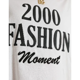White Cotton 2000 Fashion Print Logo T-shirt