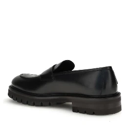 Black Rubber Slip-On Loafers