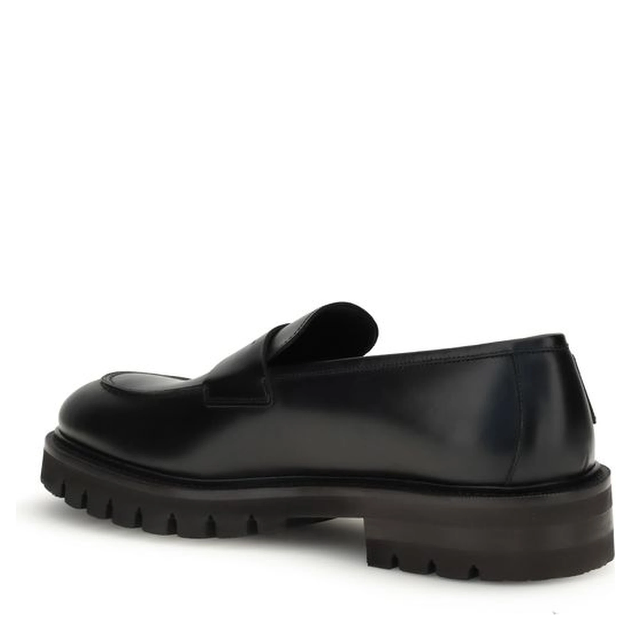 Black Rubber Slip-On Loafers