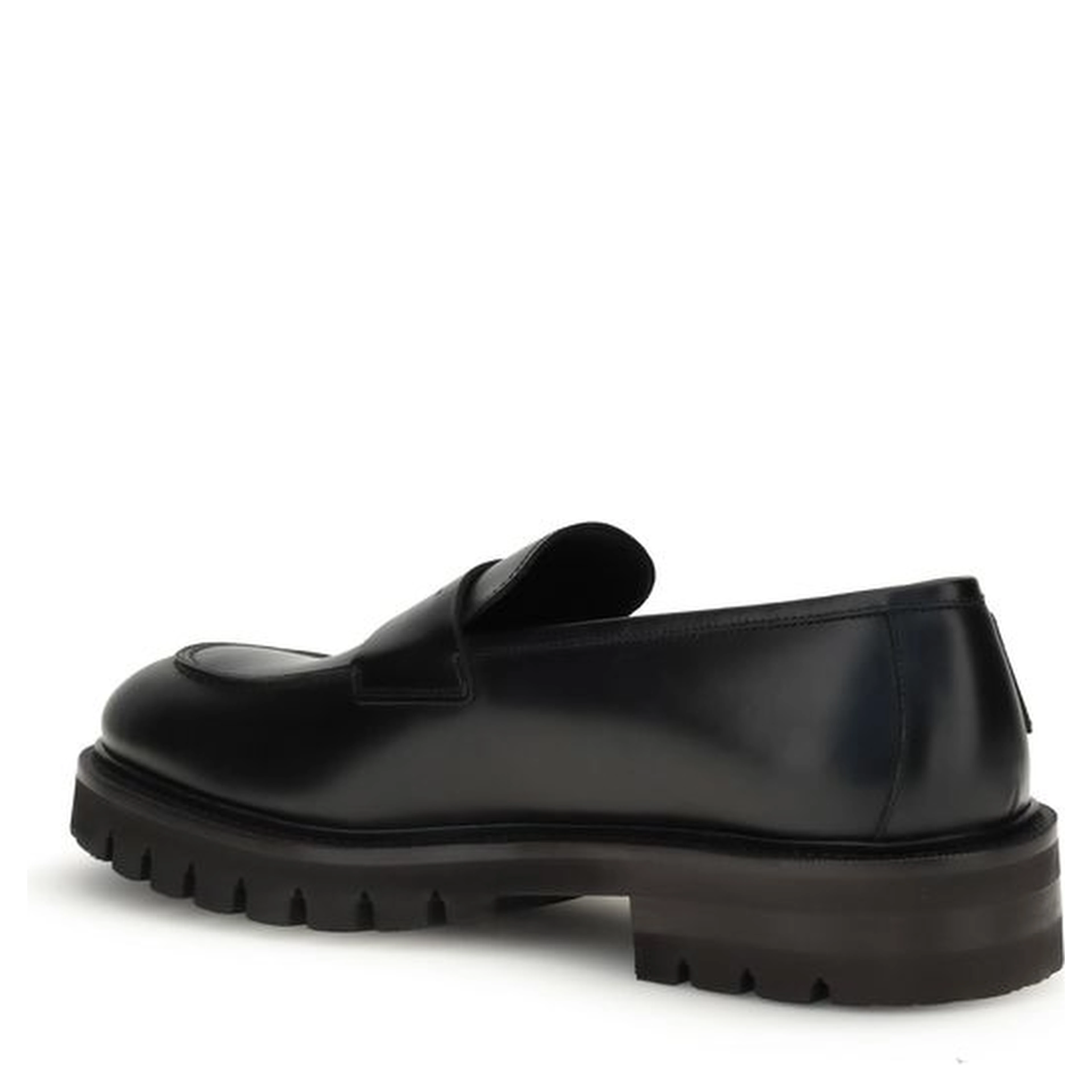 Black Rubber Slip-On Loafers