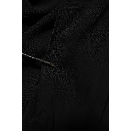 Black Viscose Blend Shirt Style Belted  Dress