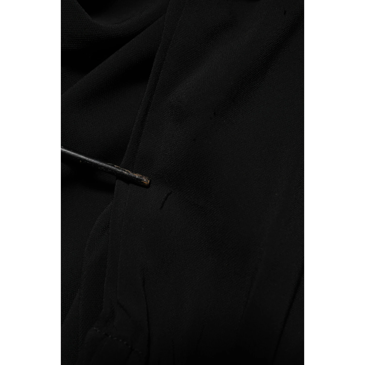 Black Viscose Blend Shirt Style Belted  Dress