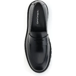 Black Rubber Slip-On Loafers