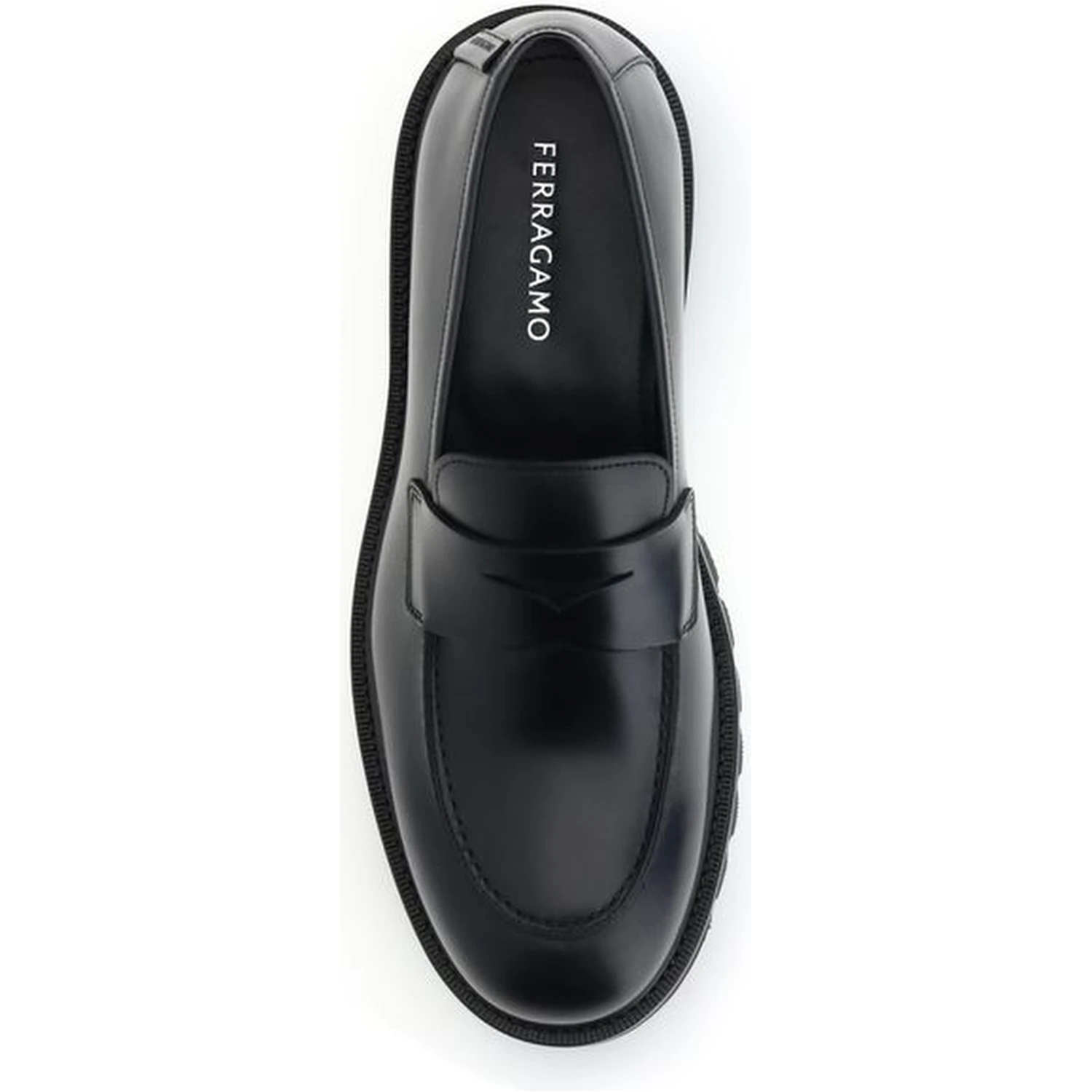 Black Rubber Slip-On Loafers