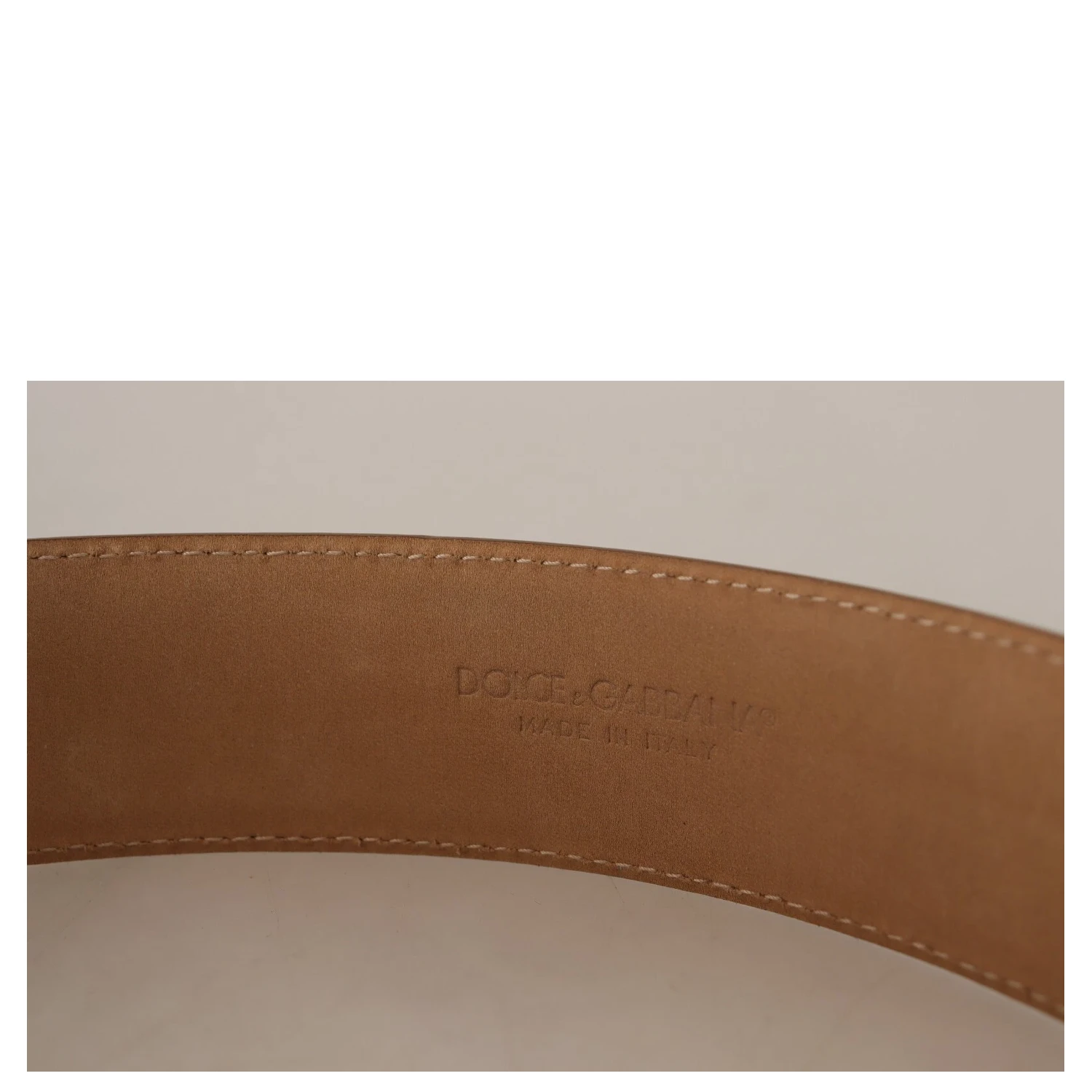 Brown Leather Gold Metal Oval Buckle Belt