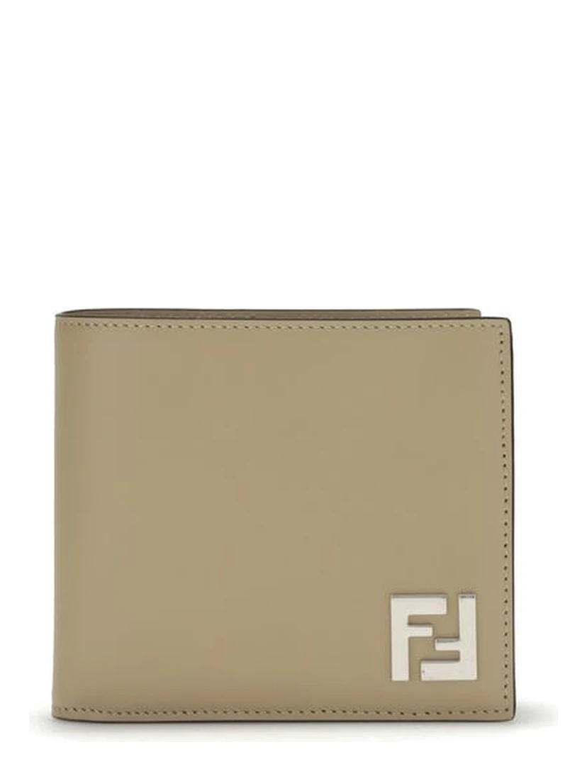 Beige Calf Leather Bos Taurus Wallet