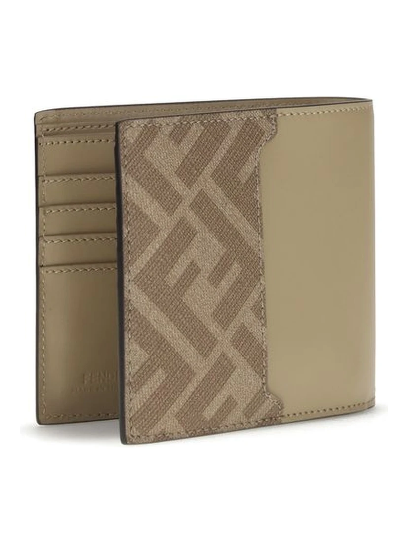 Beige Calf Leather Bos Taurus Wallet