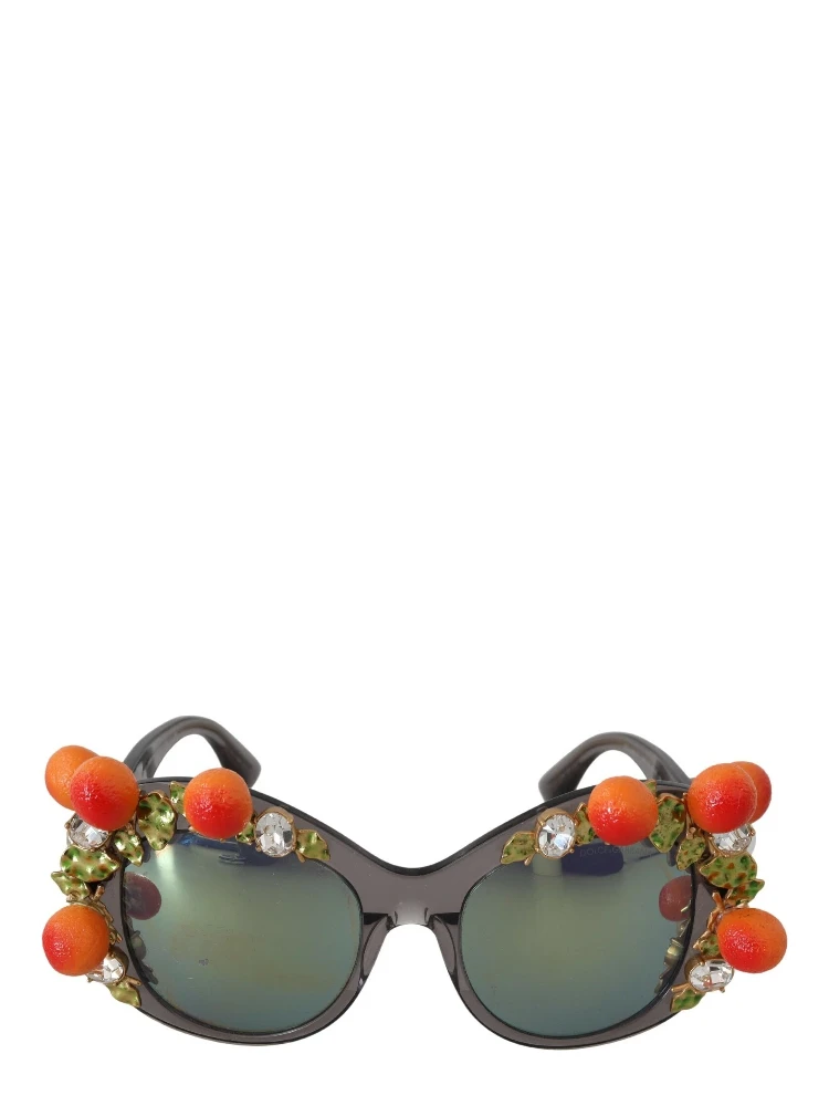 DG4283B Acetate Crystals Orange Appliques Sunglasses