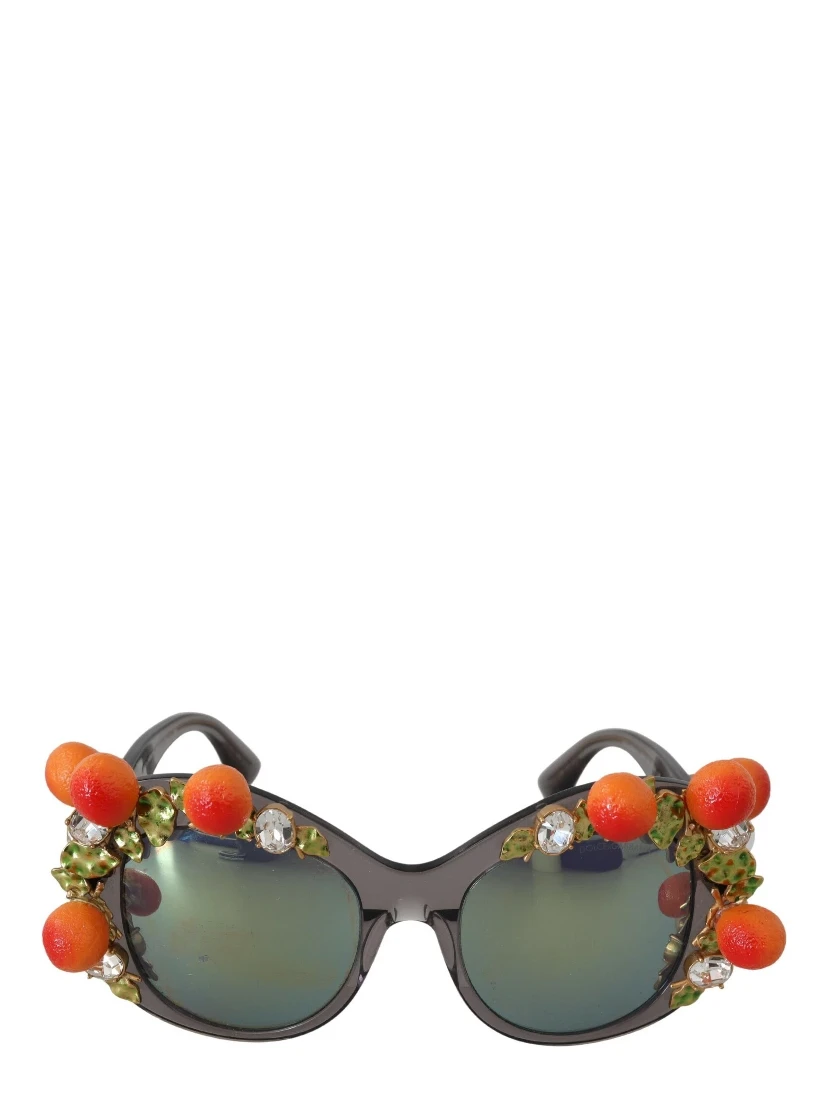 DG4283B Acetate Crystals Orange Appliques Sunglasses