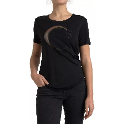 Black Viscose Round Neck CLASS T-shirt