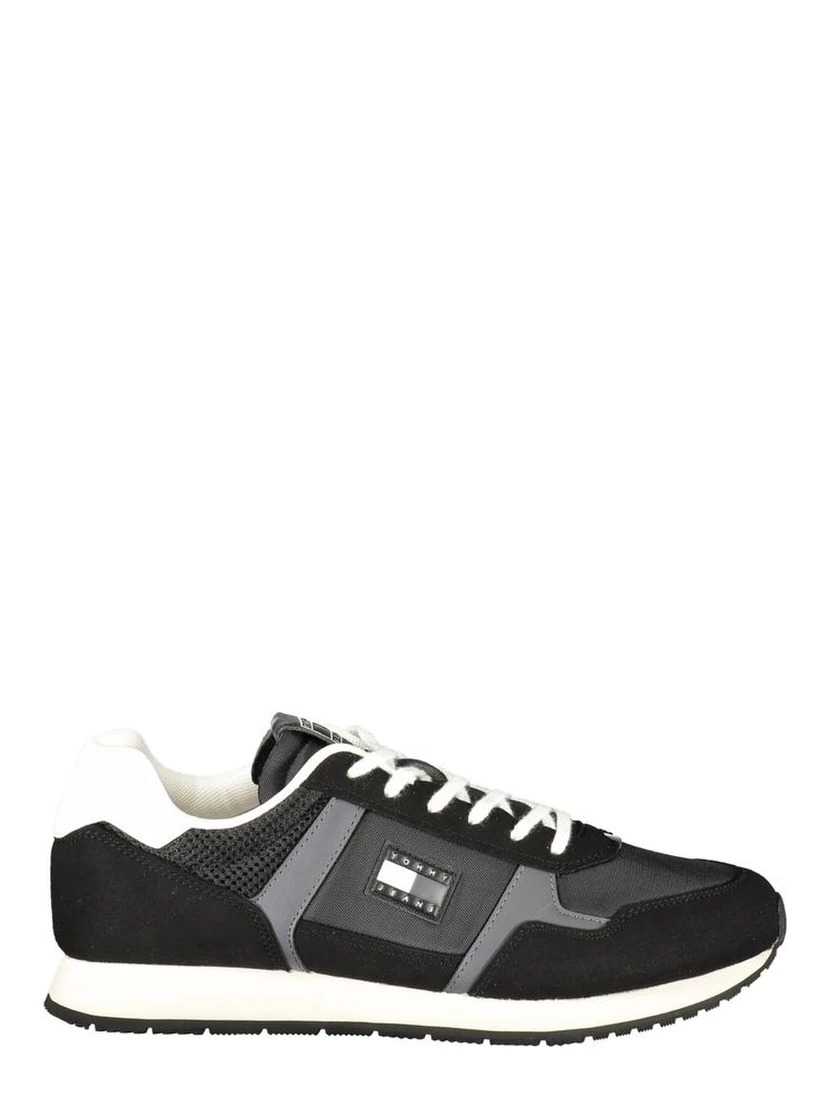 Black Polyester Men Sneaker