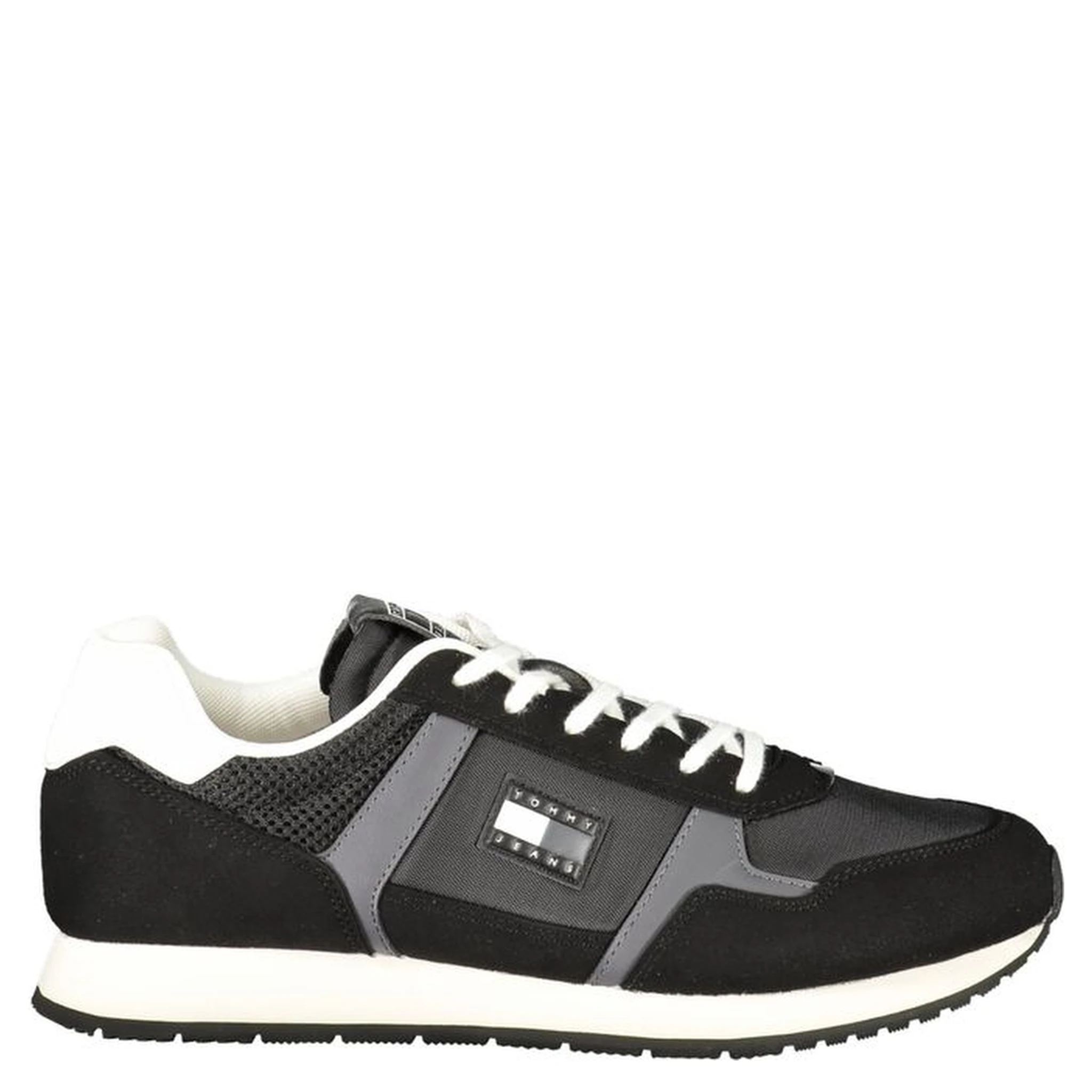 Black Polyester Men Sneaker