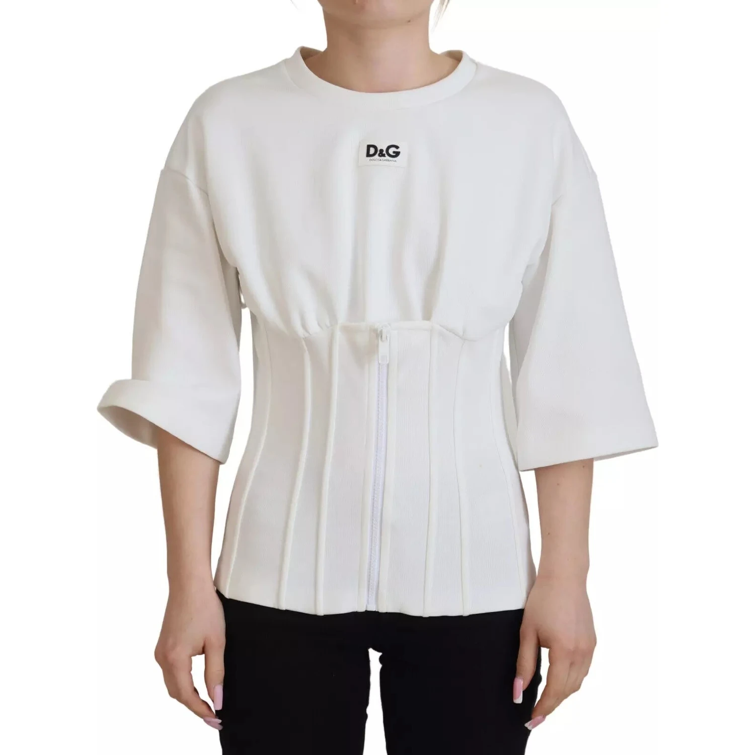 White Cotton Corset Stretch Top T-shirt