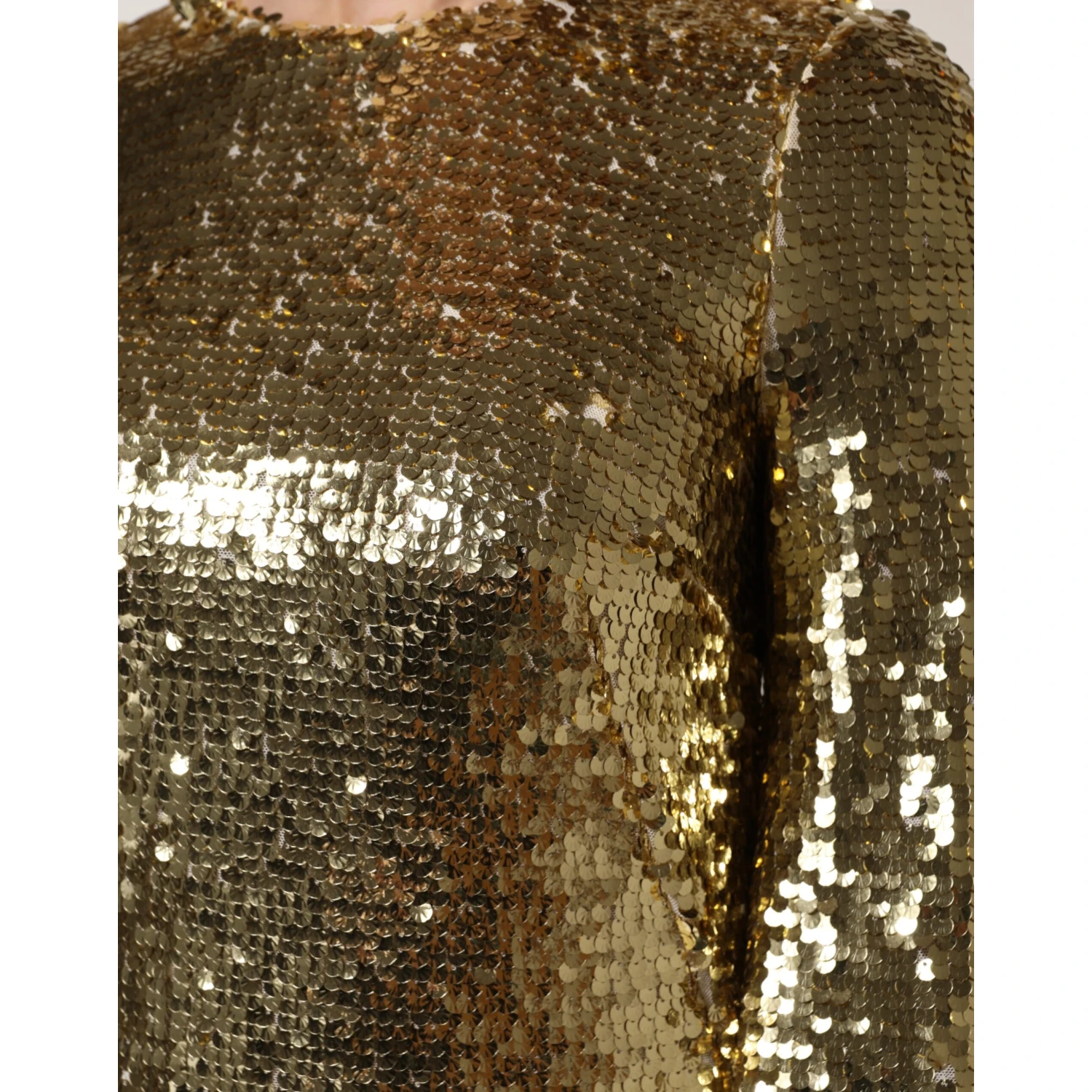 Gold Sequin Long Sleeve Mini Dress