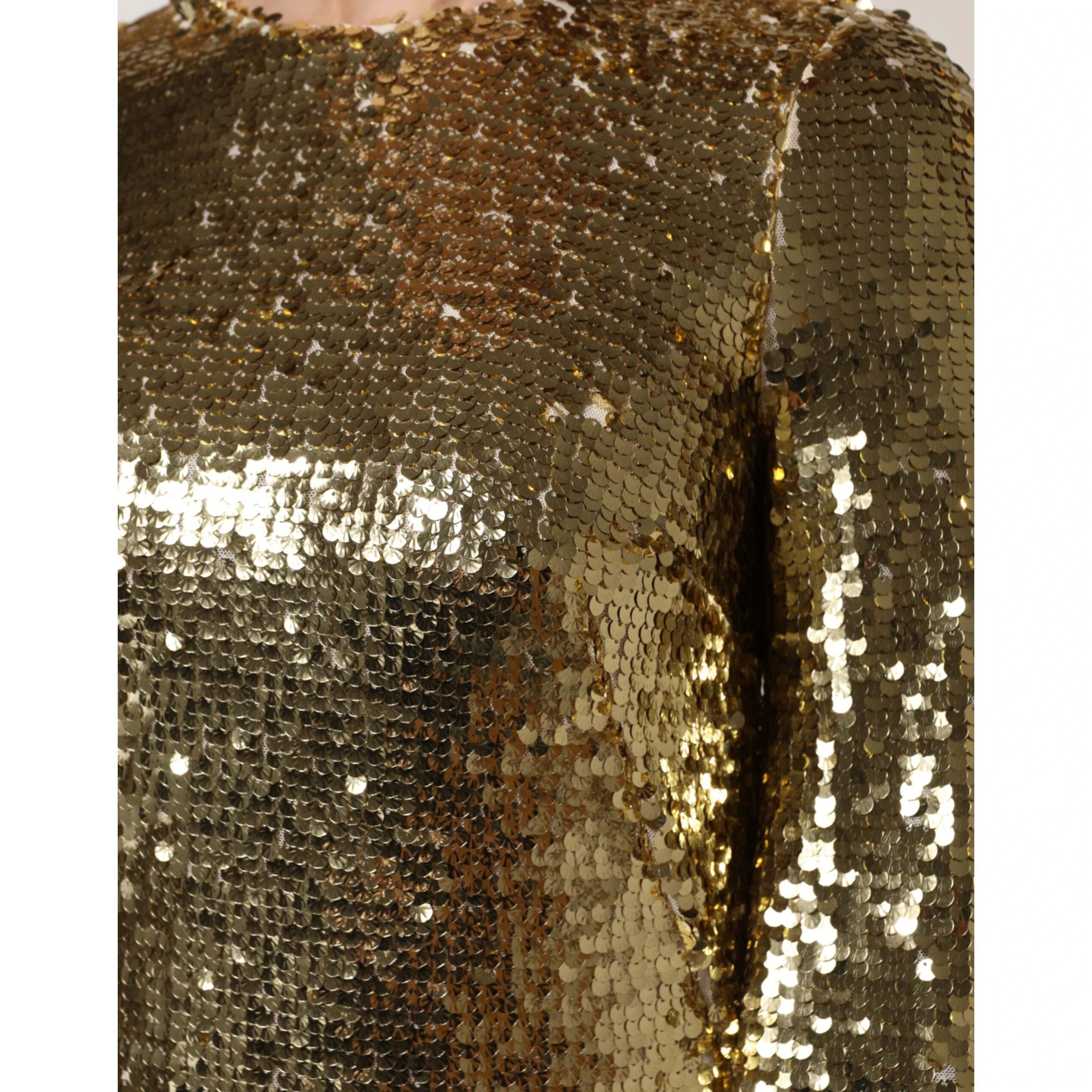 Gold Sequin Long Sleeve Mini Dress