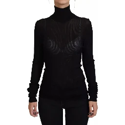 Black Turtleneck Slim Fit Pullover Sweater