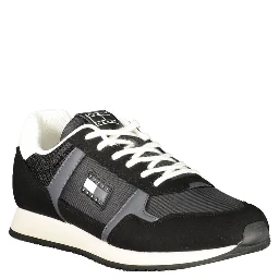 Black Polyester Men Sneaker