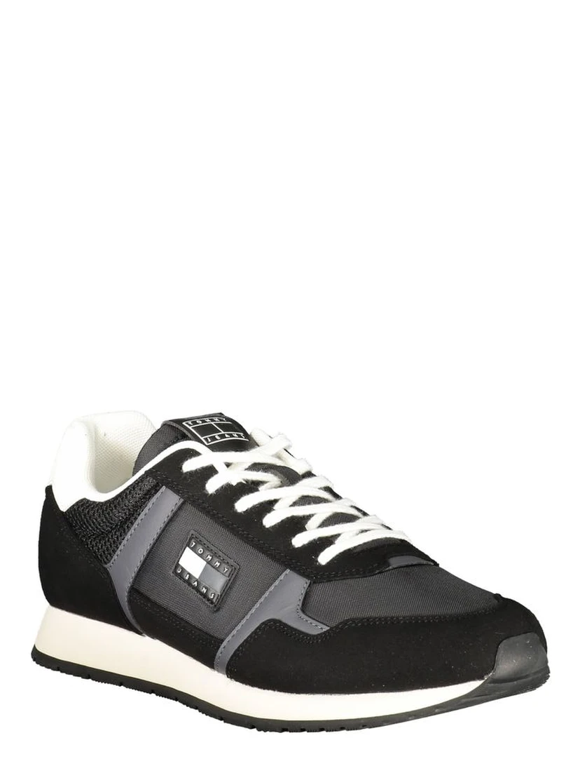 Black Polyester Men Sneaker