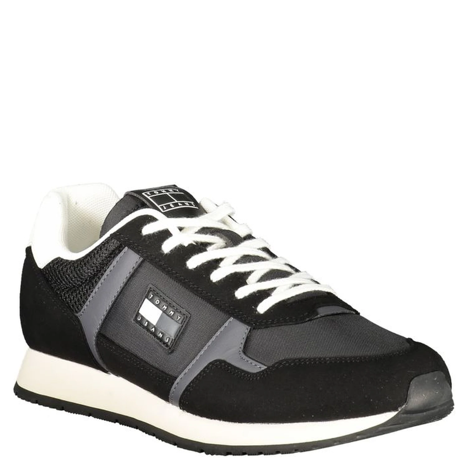 Black Polyester Men Sneaker