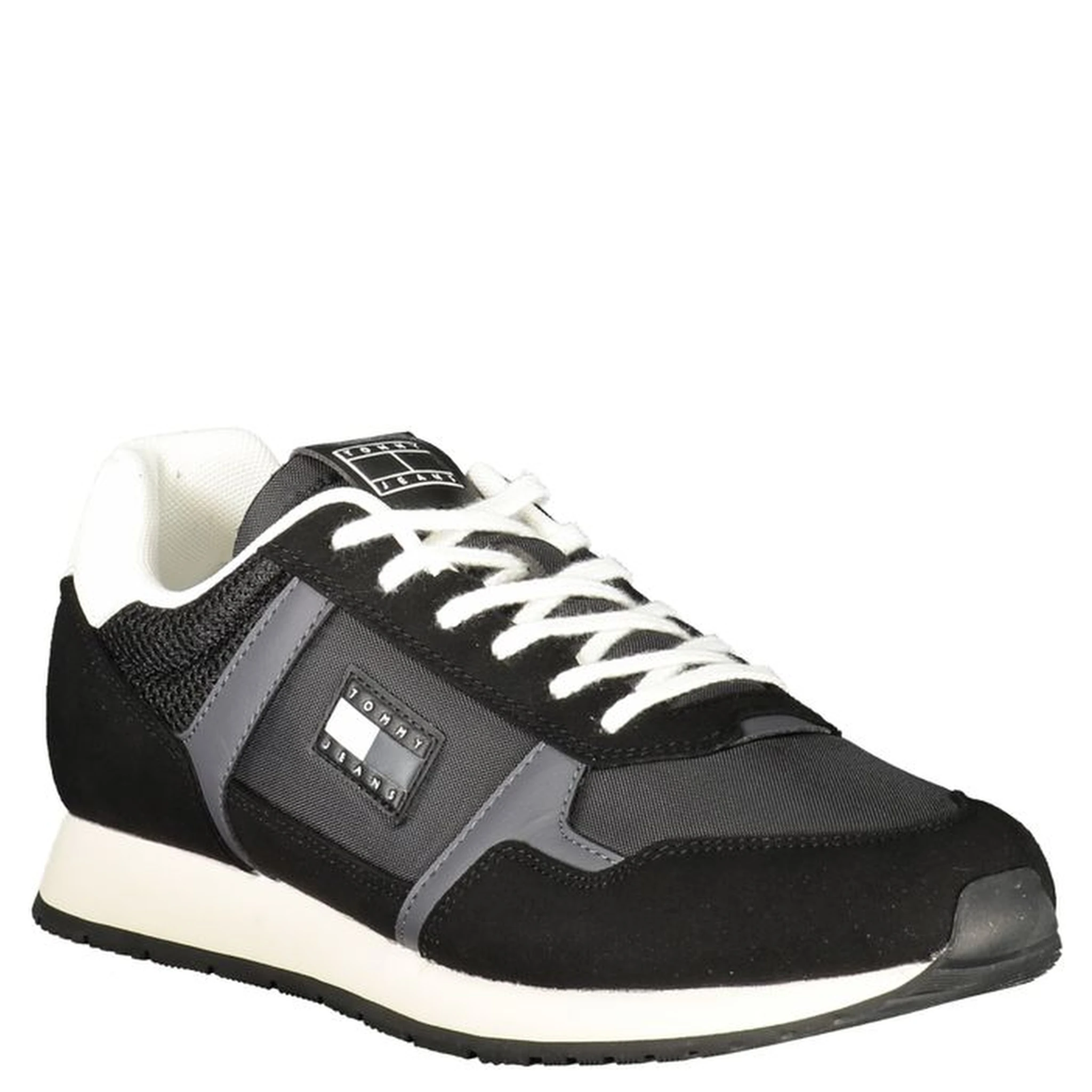 Black Polyester Men Sneaker