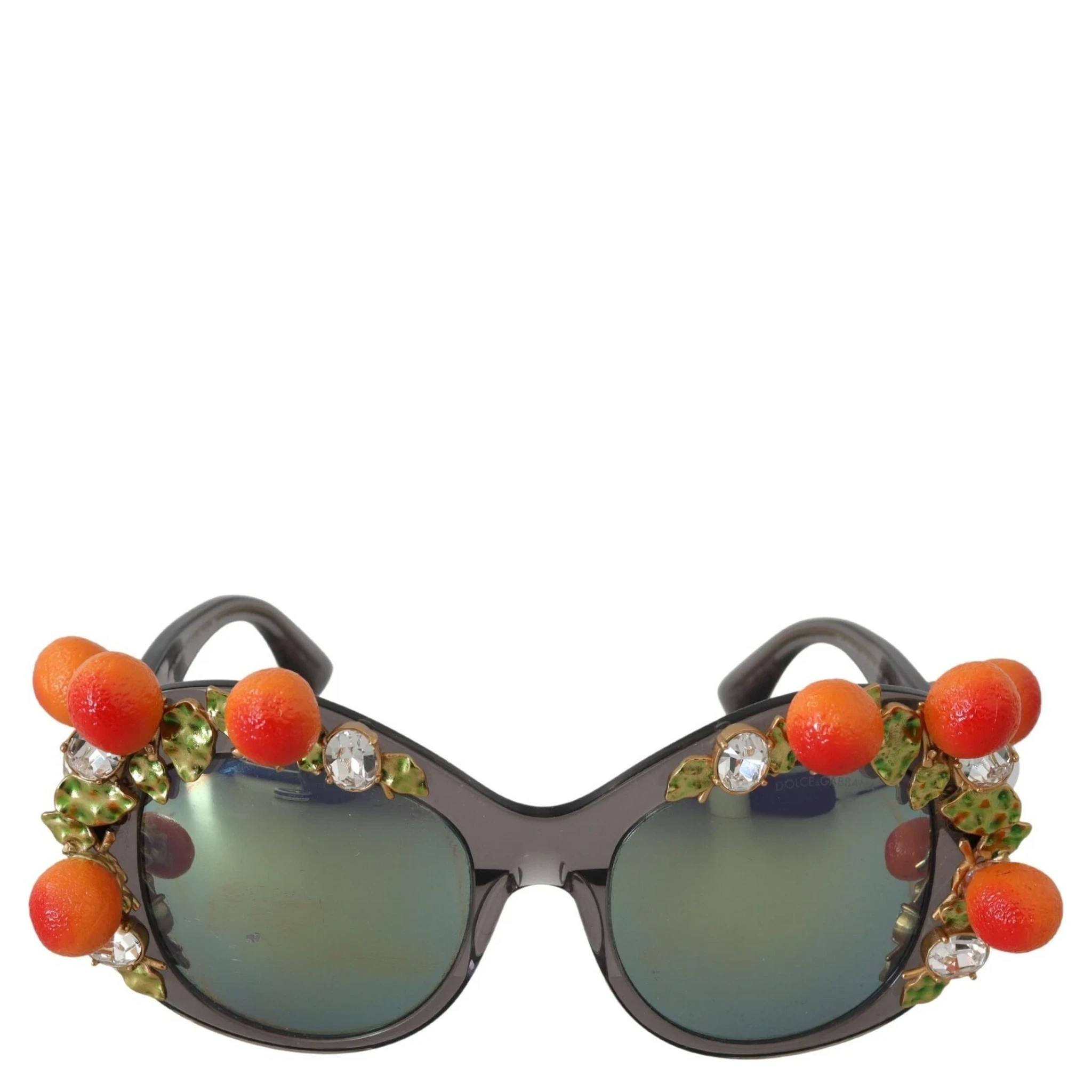 DG4283B Acetate Crystals Orange Appliques Sunglasses