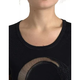 Black Viscose Round Neck CLASS T-shirt