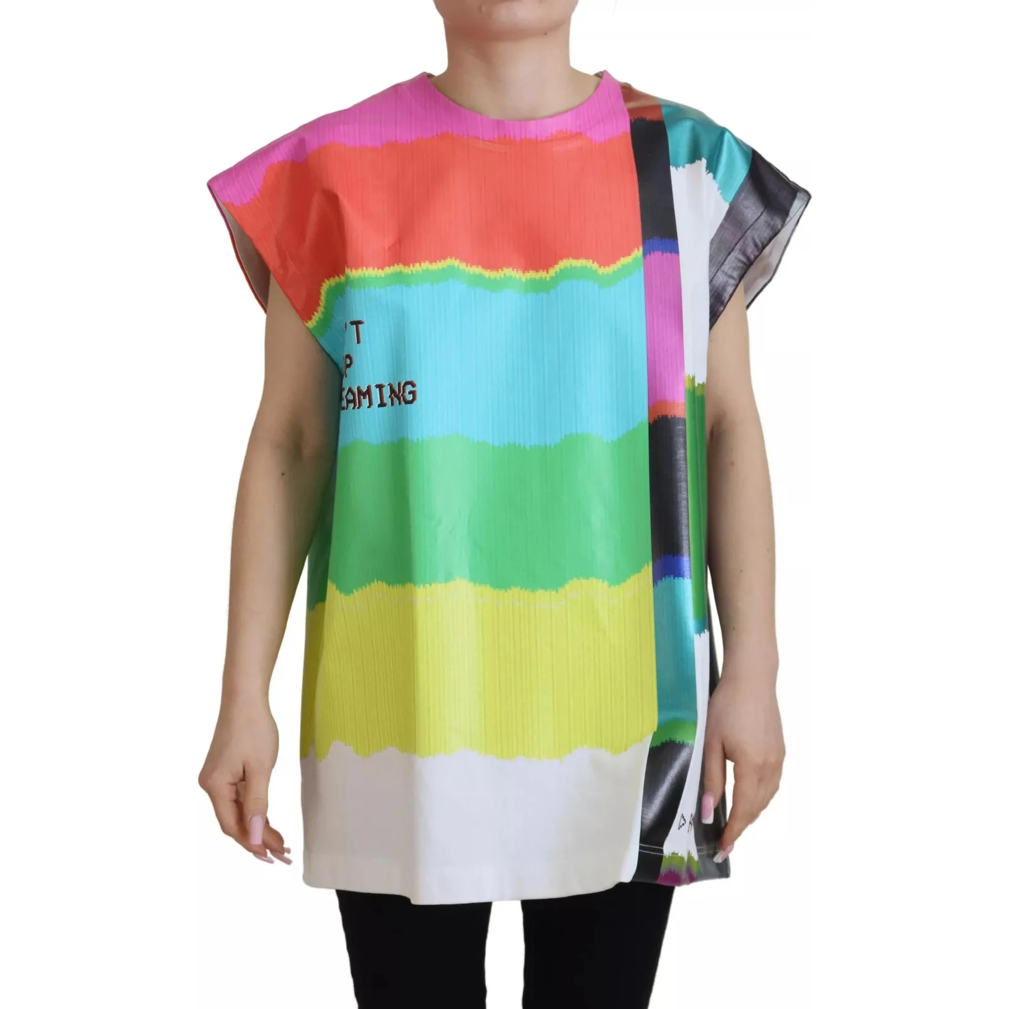 Multicolor Print Blouse Cotton Tank TV Print T-shirt