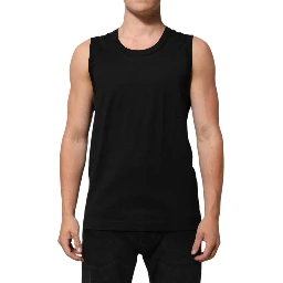 Black Cotton Sleeveless Underwear Men Tank Top