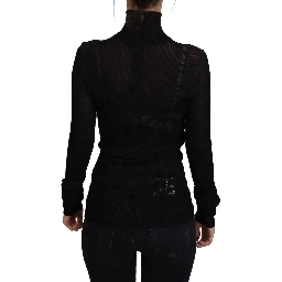 Black Turtleneck Slim Fit Pullover Sweater