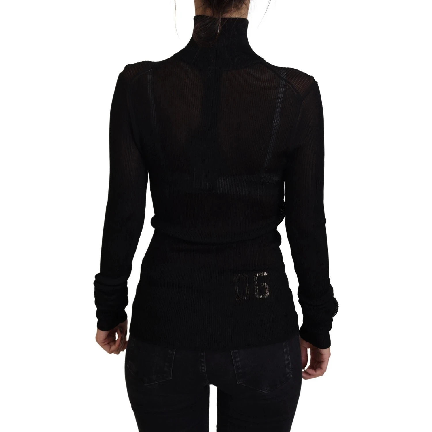 Black Turtleneck Slim Fit Pullover Sweater