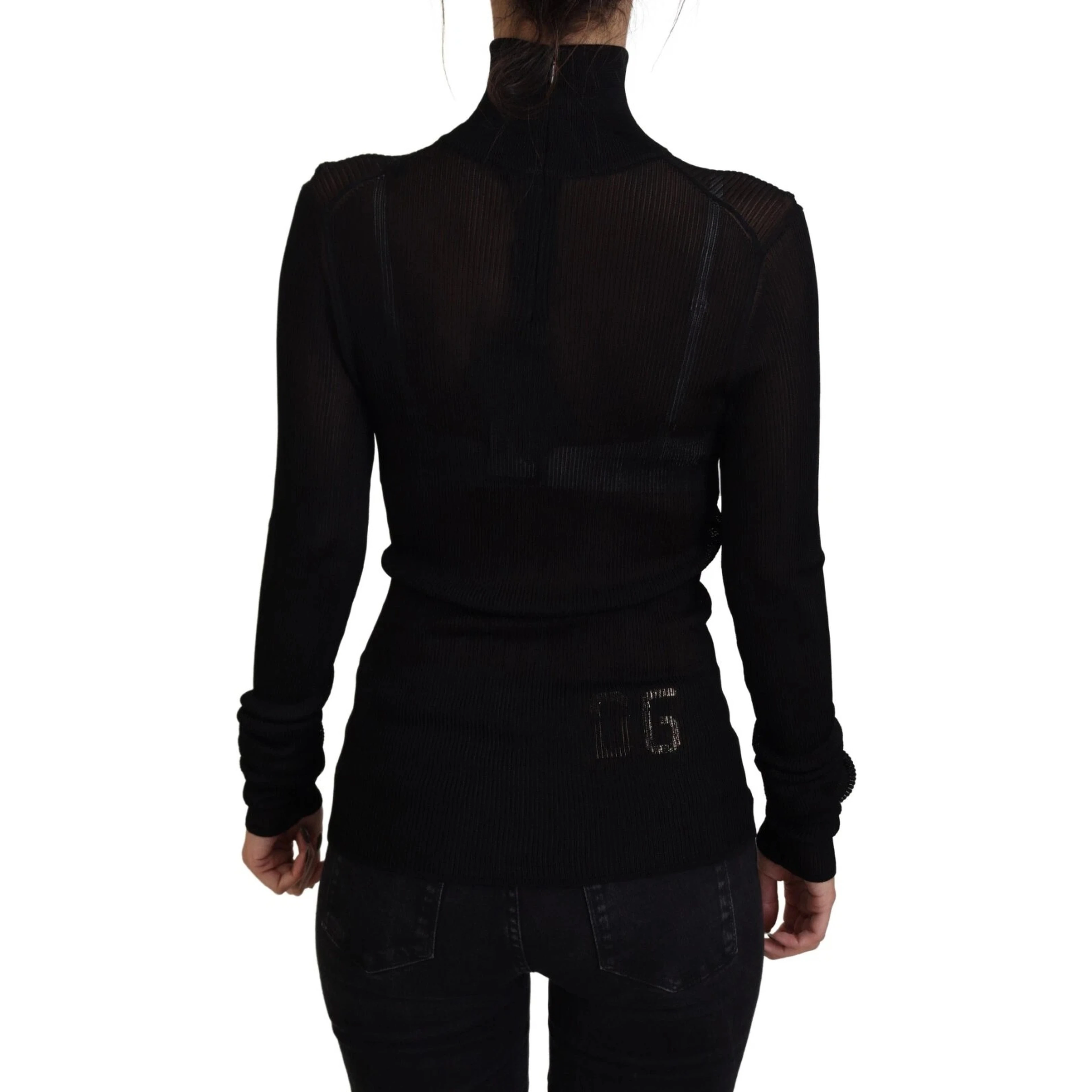 Black Turtleneck Slim Fit Pullover Sweater