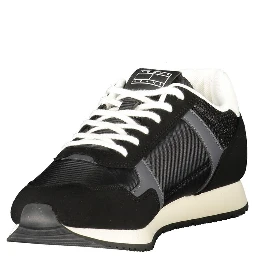 Black Polyester Men Sneaker