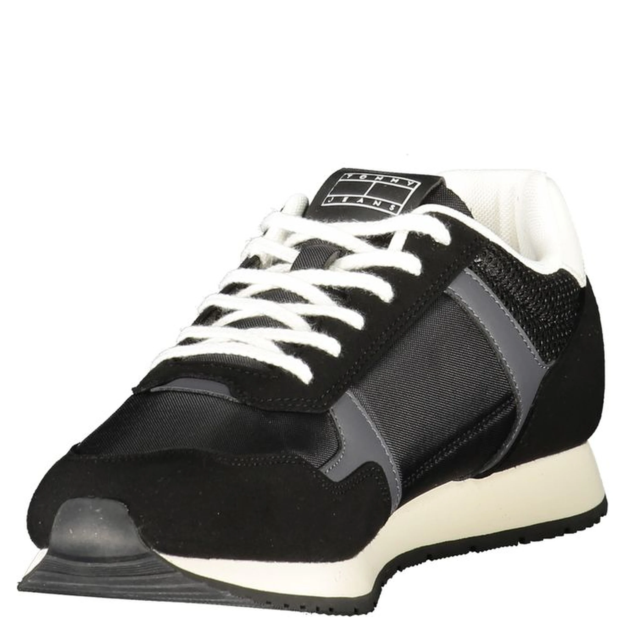 Black Polyester Men Sneaker