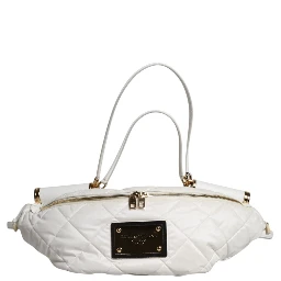 White Quilted Logo 90's Sicily Belt Waist Fanny Pack Bag