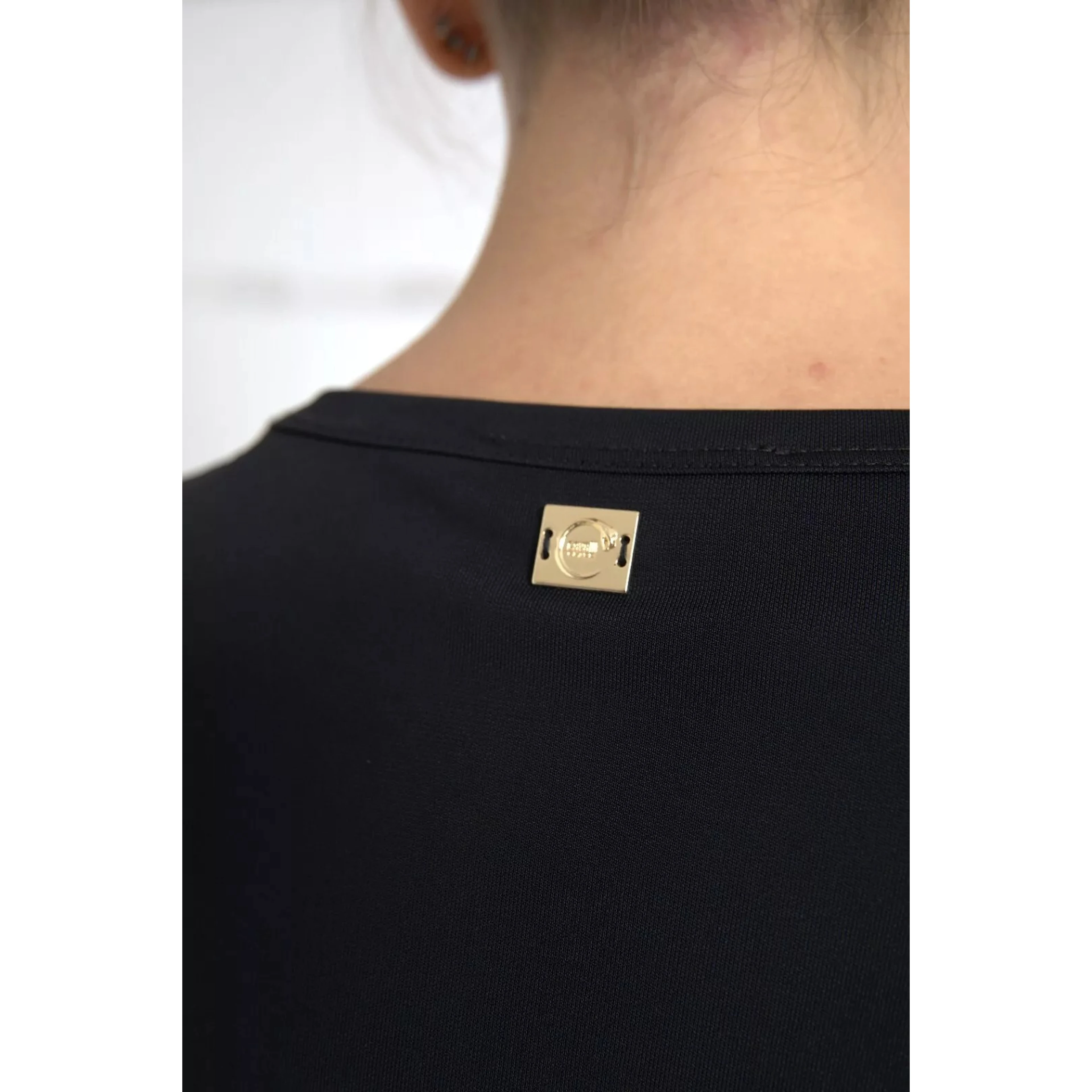 Black Viscose Round Neck CLASS T-shirt
