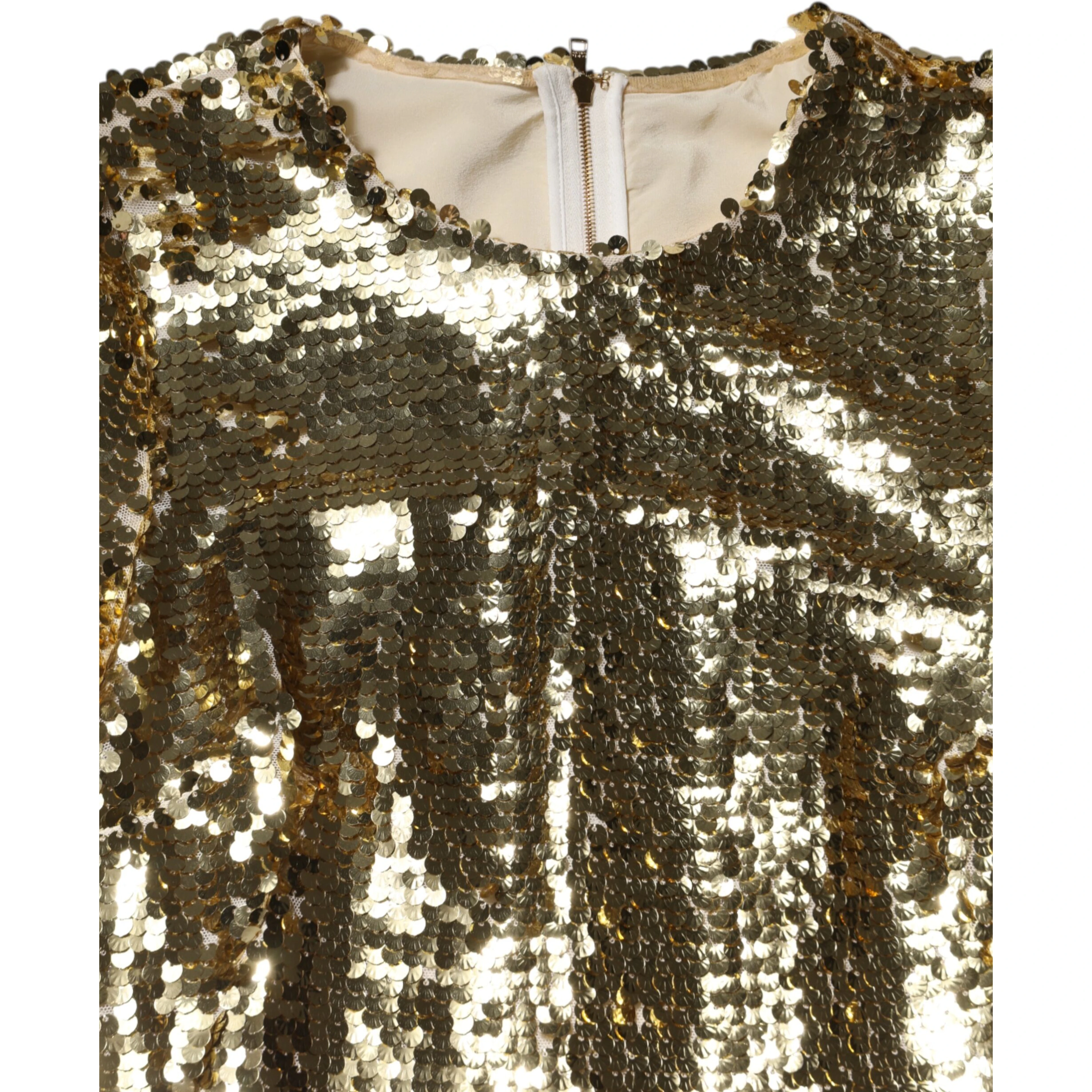 Gold Sequin Long Sleeve Mini Dress