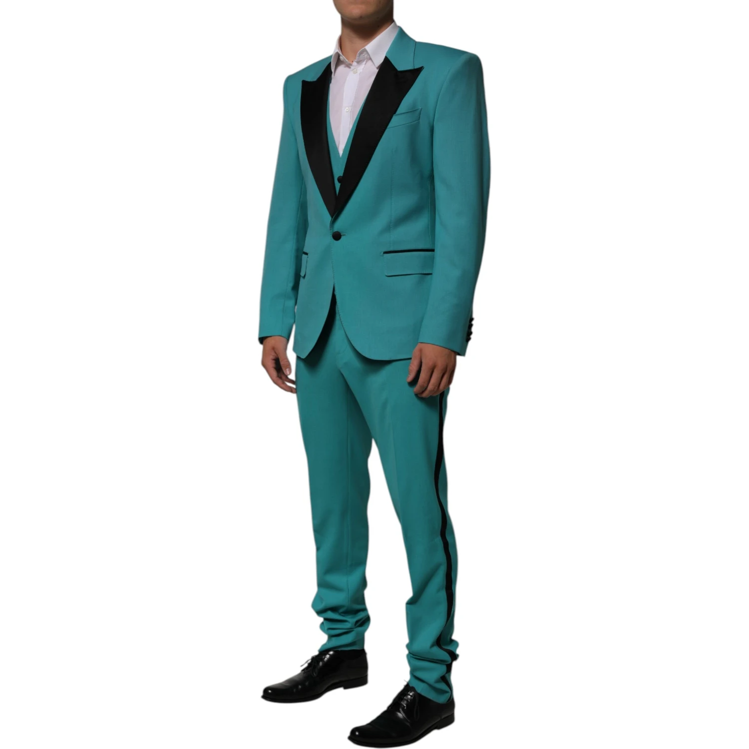 Cyan 3 Piece Wool Silk Blend Suit SICILIA