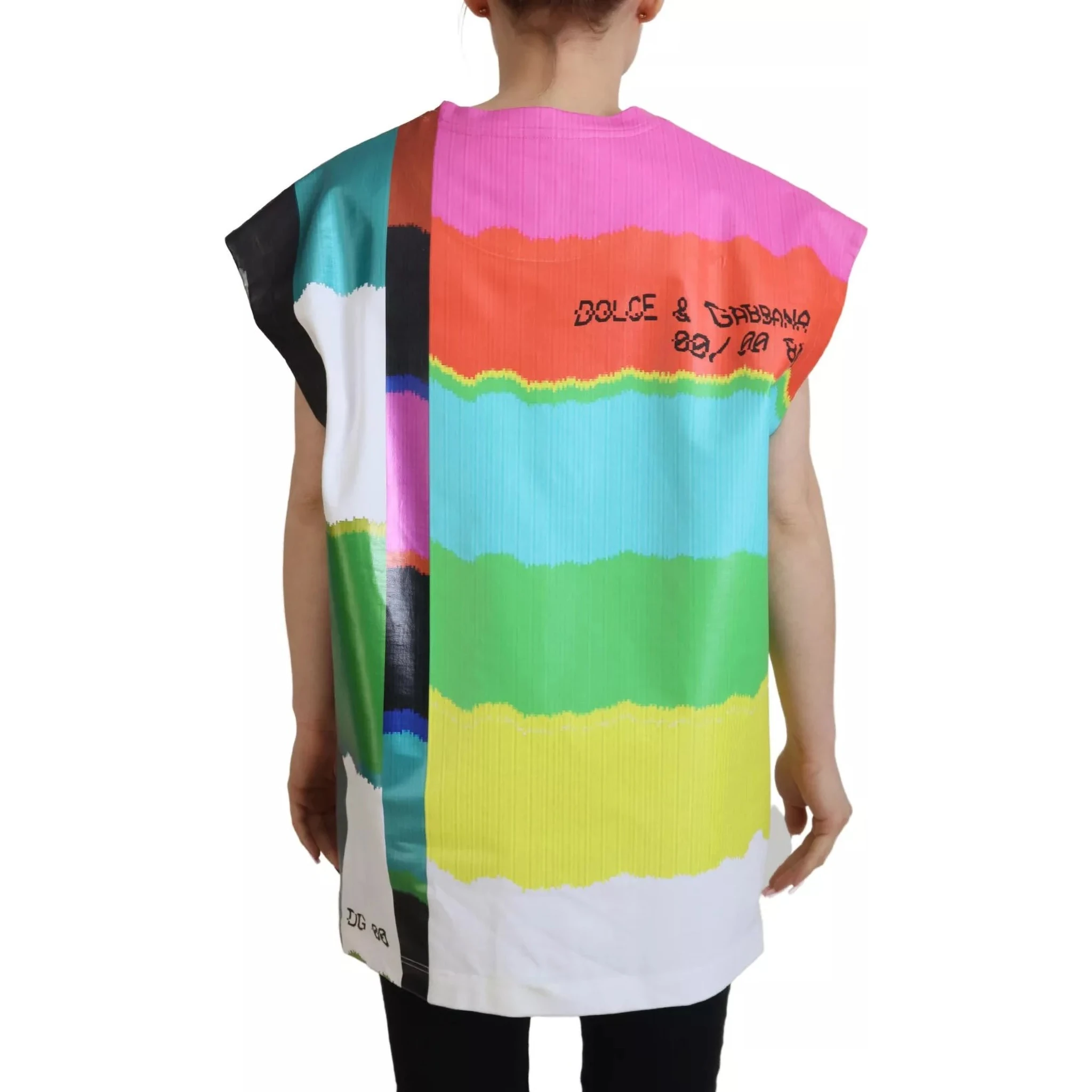 Multicolor Print Blouse Cotton Tank TV Print T-shirt