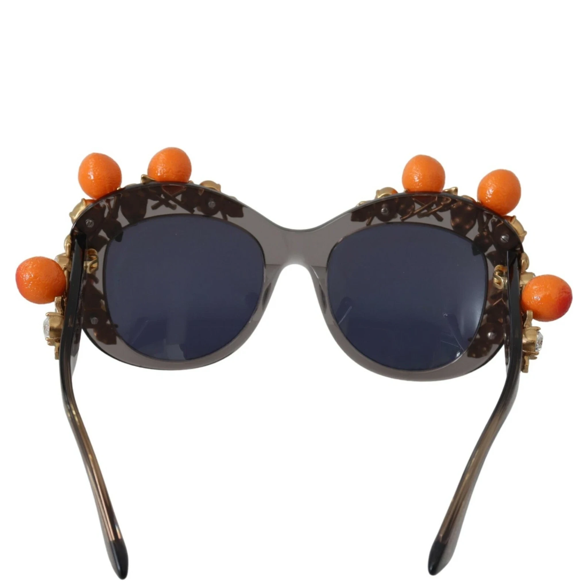 DG4283B Acetate Crystals Orange Appliques Sunglasses