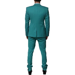 Cyan 3 Piece Wool Silk Blend Suit SICILIA