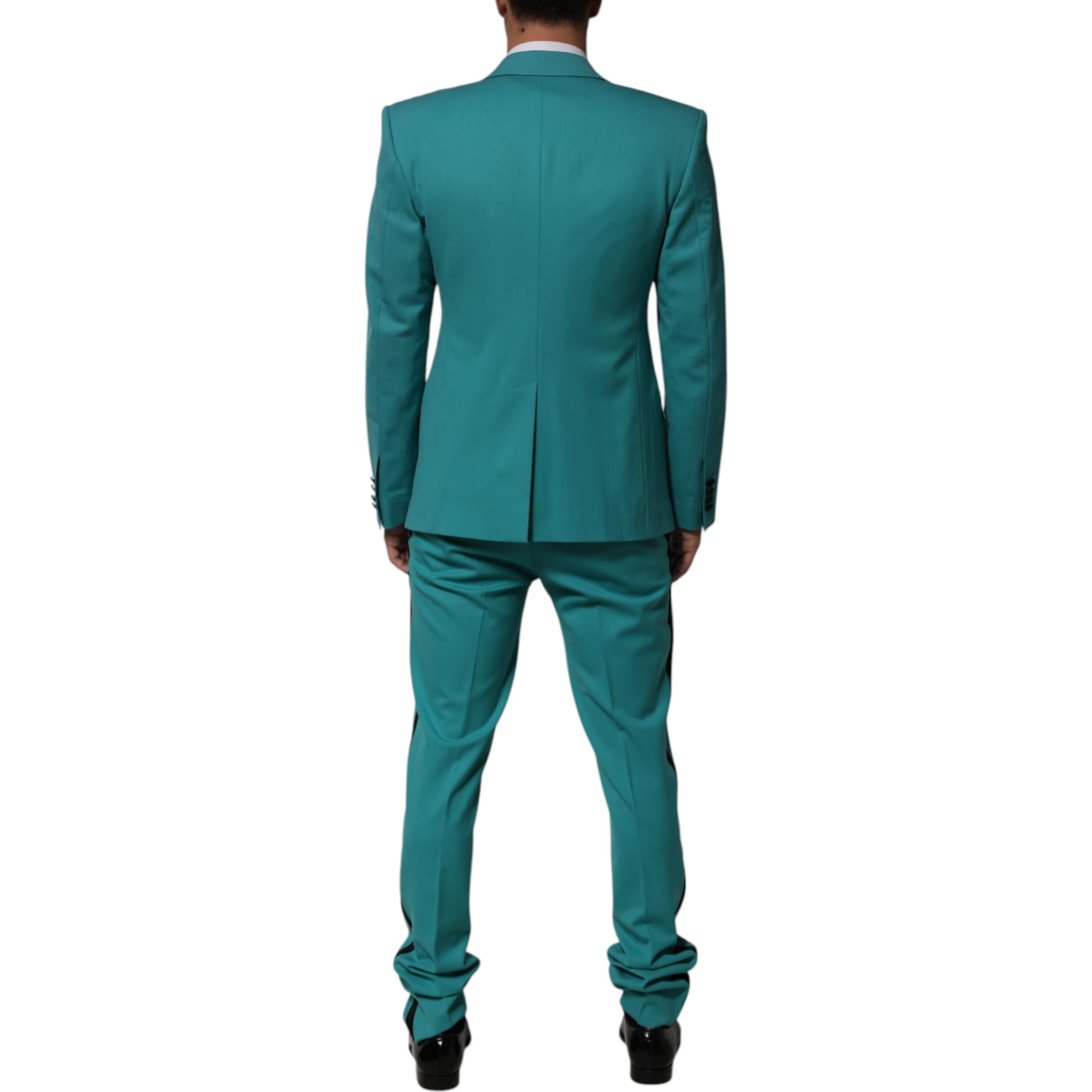 Cyan 3 Piece Wool Silk Blend Suit SICILIA